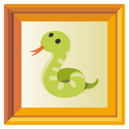 snake and framed picture