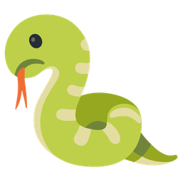 snake and frowning face