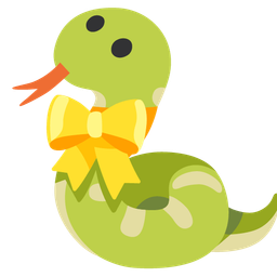 snake and heart with ribbon