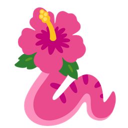 snake and hibiscus