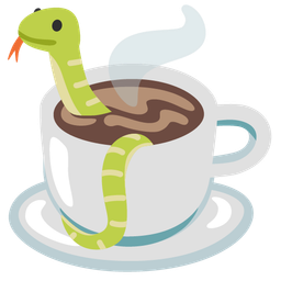 snake and hot beverage