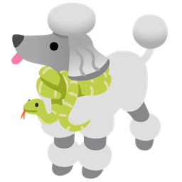 snake and poodle