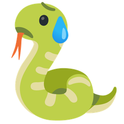 snake and sad but relieved face