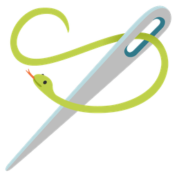 snake and sewing needle