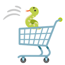snake and shopping cart