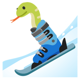 snake and skis