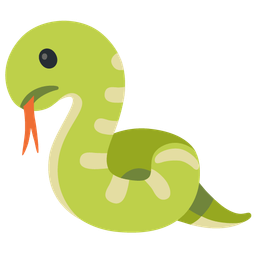 snake and slightly frowning face