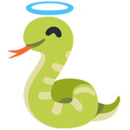 Snake and Smiling face with halo