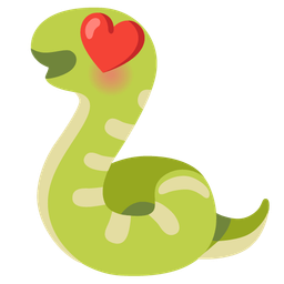 Snake and Smiling face with heart-eyes