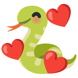 Snake and Smiling face with hearts