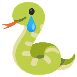 Snake and Smiling face with tear