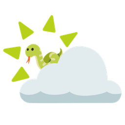 snake and sun behind cloud