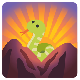 snake and sunrise over mountains
