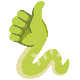 snake and thumbs up