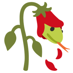 snake and wilted flower