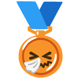 sneezing face and 3rd place medal
