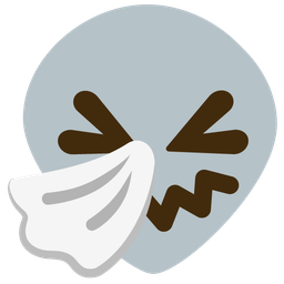 sneezing face and alien