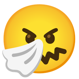 sneezing face and angry face