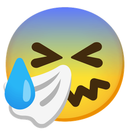sneezing face and anxious face with sweat