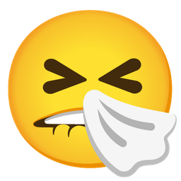 sneezing face and biting lip