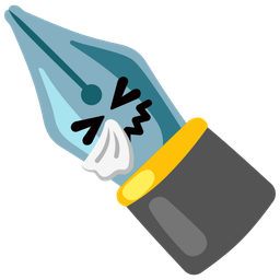 sneezing face and black nib