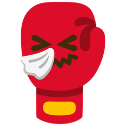 sneezing face and boxing glove