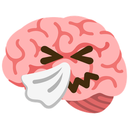 sneezing face and brain