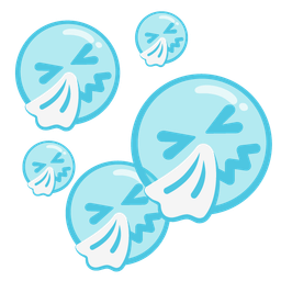 sneezing face and bubbles