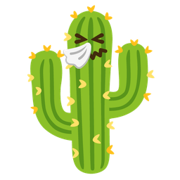 sneezing face and cactus