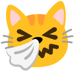 sneezing face and cat face