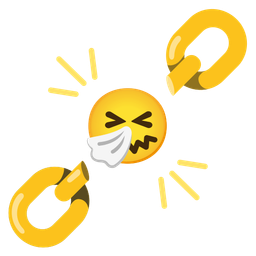 sneezing face and chains