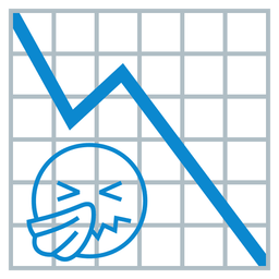 sneezing face and chart decreasing