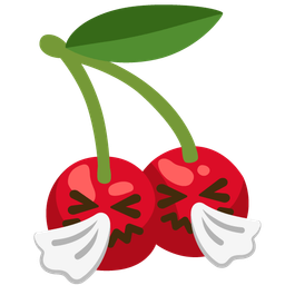sneezing face and cherries