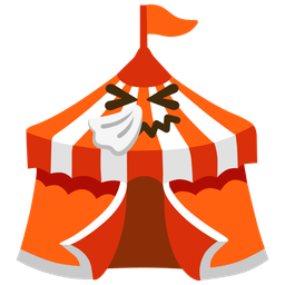 sneezing face and circus tent