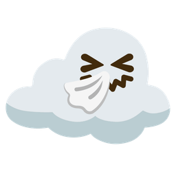 sneezing face and cloud