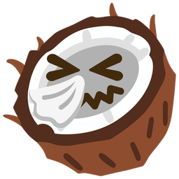 sneezing face and coconut