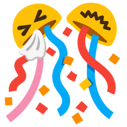 sneezing face and confetti ball