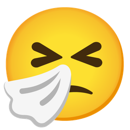 sneezing face and confused face