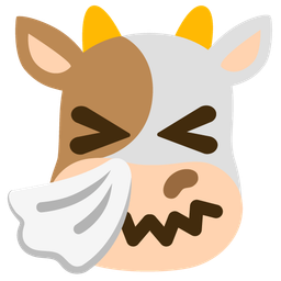 sneezing face and cow face
