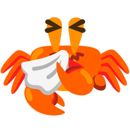 sneezing face and crab