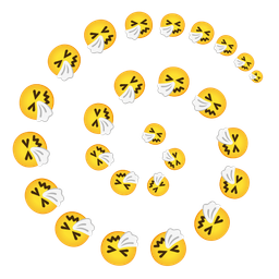 sneezing face and cyclone