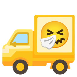 sneezing face and delivery truck