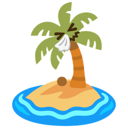 sneezing face and desert island