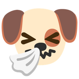 sneezing face and dog face