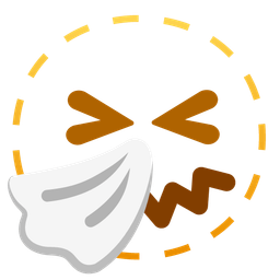 sneezing face and dotted line face