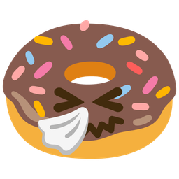 sneezing face and doughnut