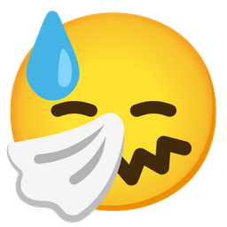 sneezing face and downcast face with sweat