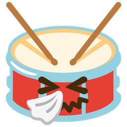 sneezing face and drum