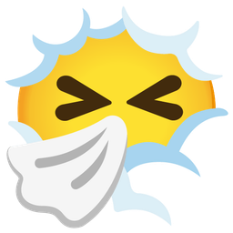 sneezing face and face in clouds