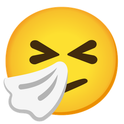 sneezing face and face with diagonal mouth